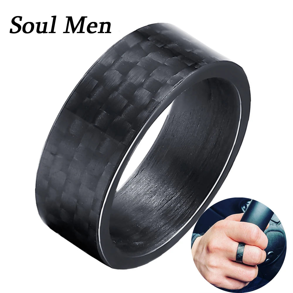 Black Carbon Fiber Spinner Ring – 8mm