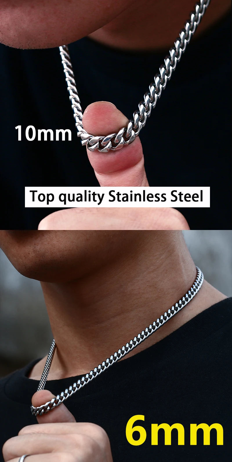 Stainless Steel Cuban Chain Necklace