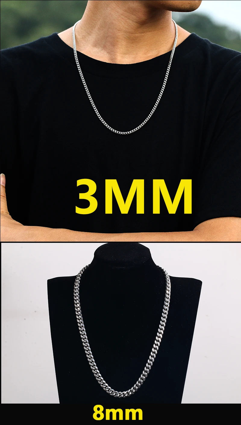 Stainless Steel Cuban Chain Necklace
