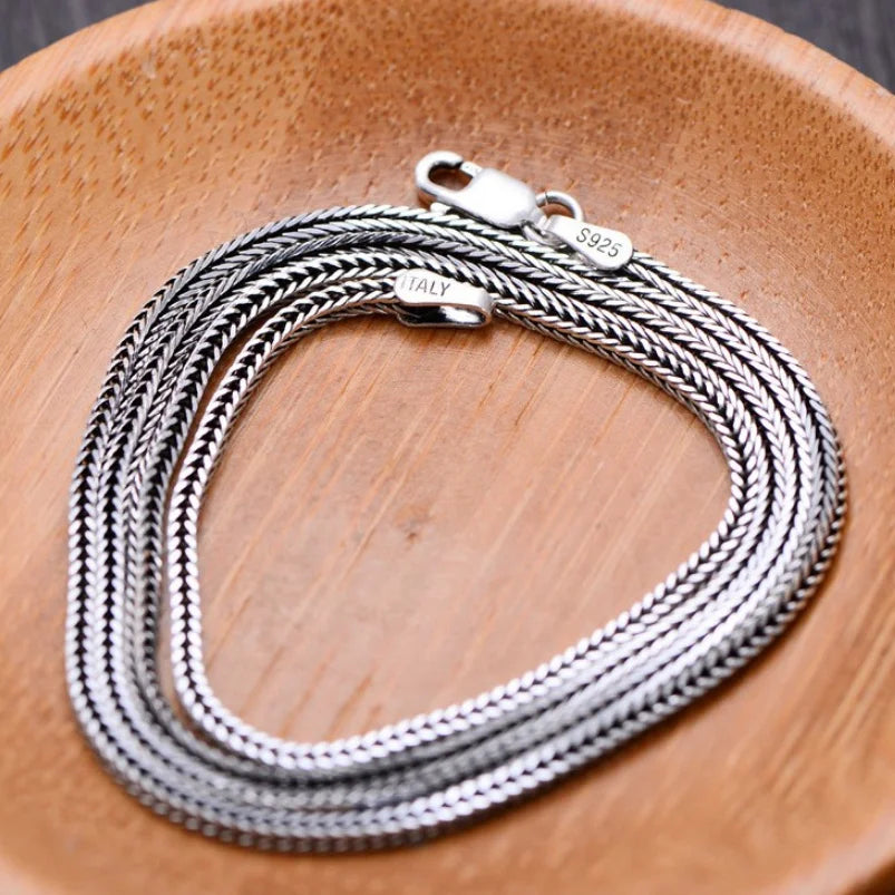 Sterling Silver Fox Tail Necklace