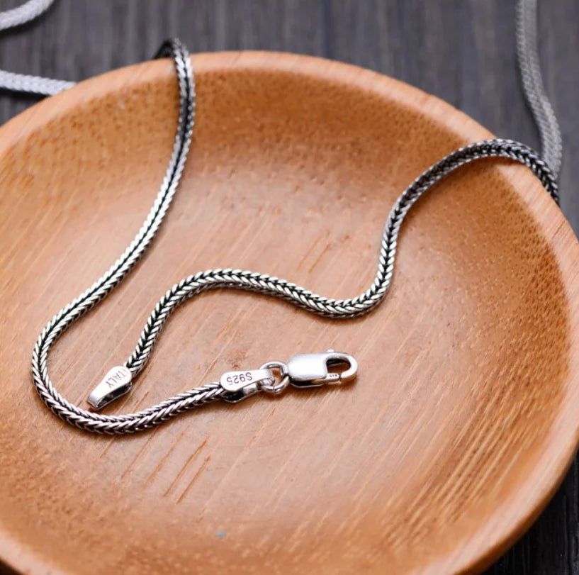 Sterling Silver Fox Tail Necklace