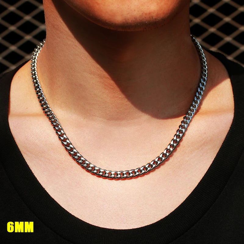 Stainless Steel Cuban Chain Necklace