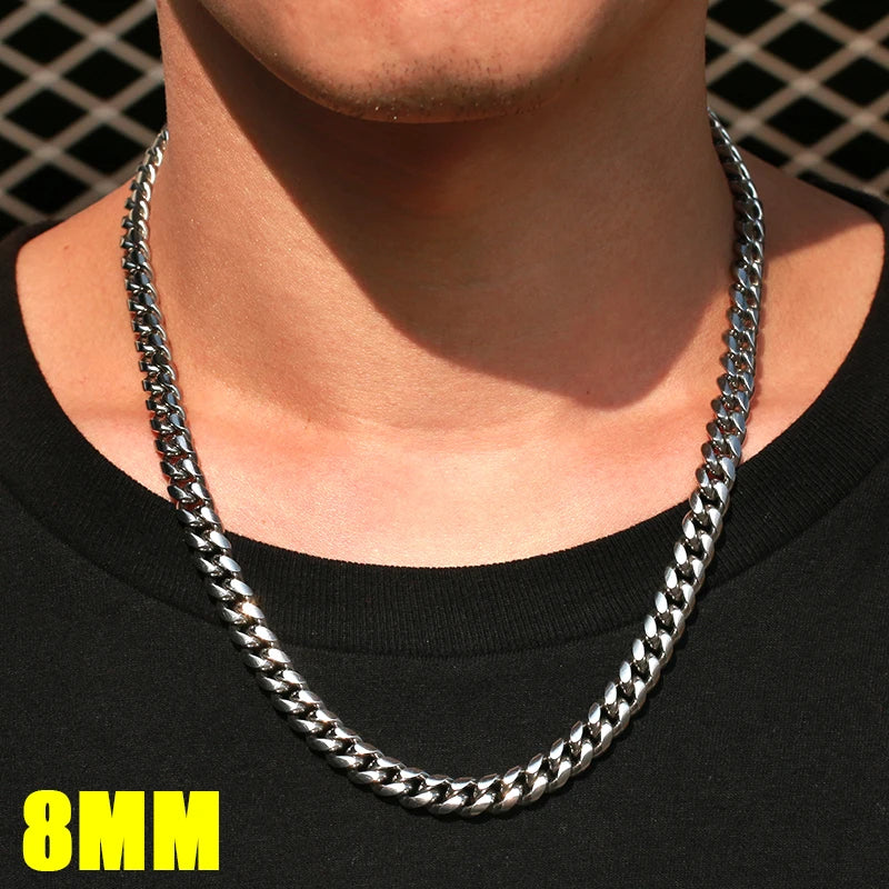 Stainless Steel Cuban Chain Necklace
