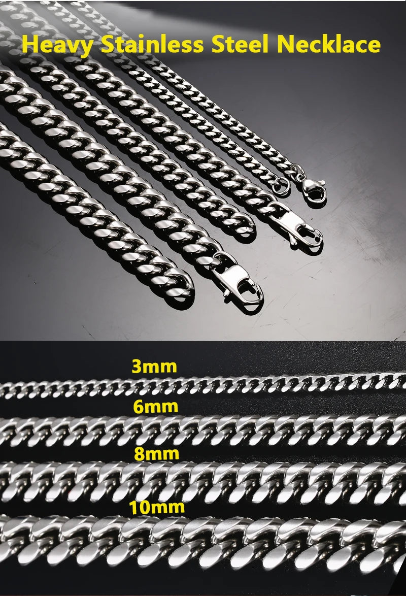 Stainless Steel Cuban Chain Necklace