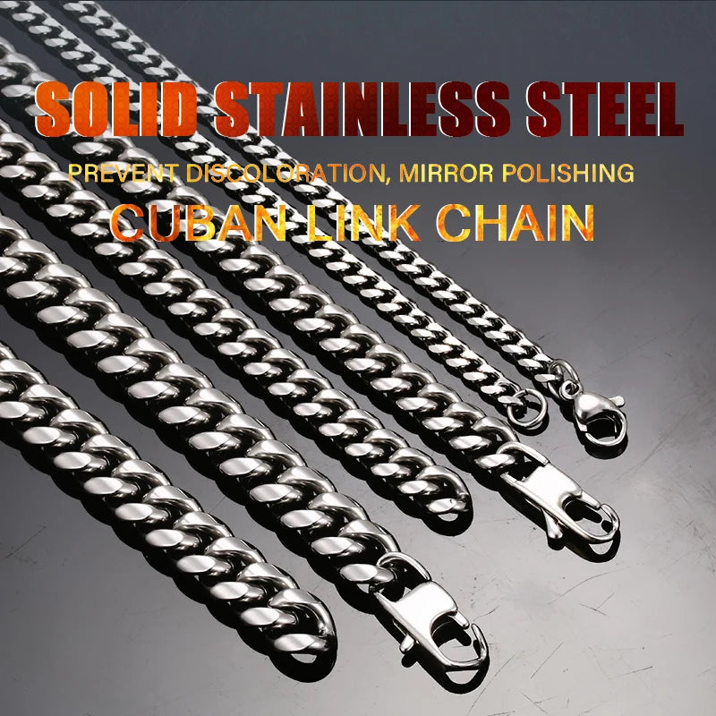 Stainless Steel Cuban Chain Necklace