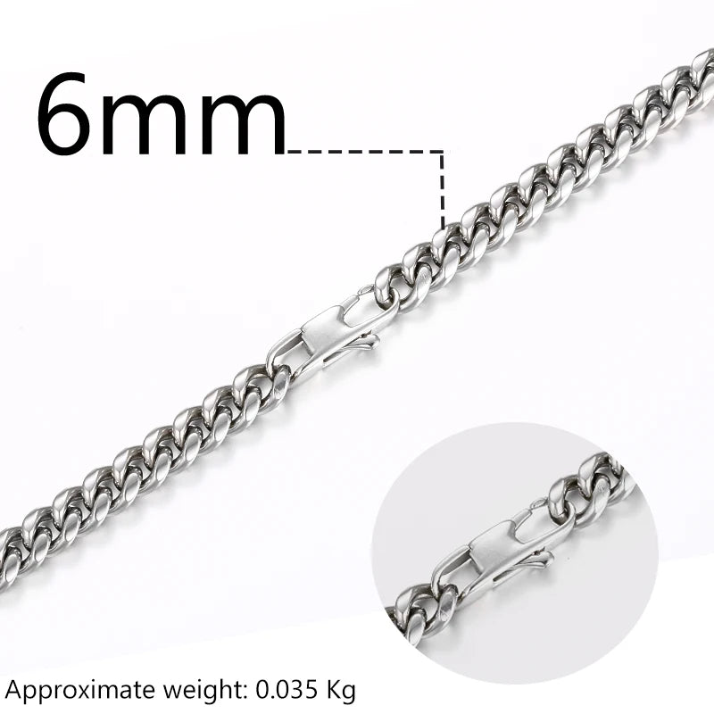 Stainless Steel Cuban Chain Necklace