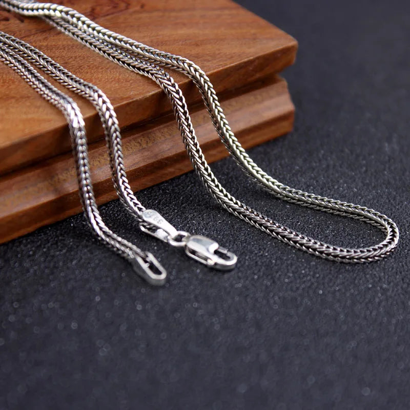 Sterling Silver Fox Tail Necklace