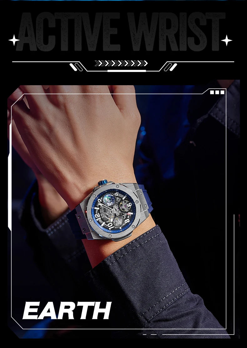 Welly Merck WM137M Skeleton Mechanical Watch