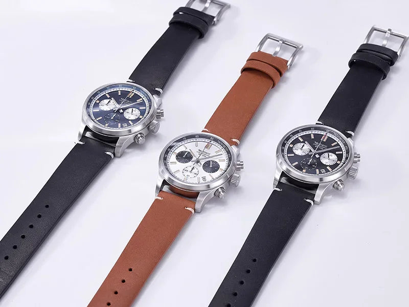 RDUNAE QM39R079 Classic 3 Sub-dial Chronograph Watch