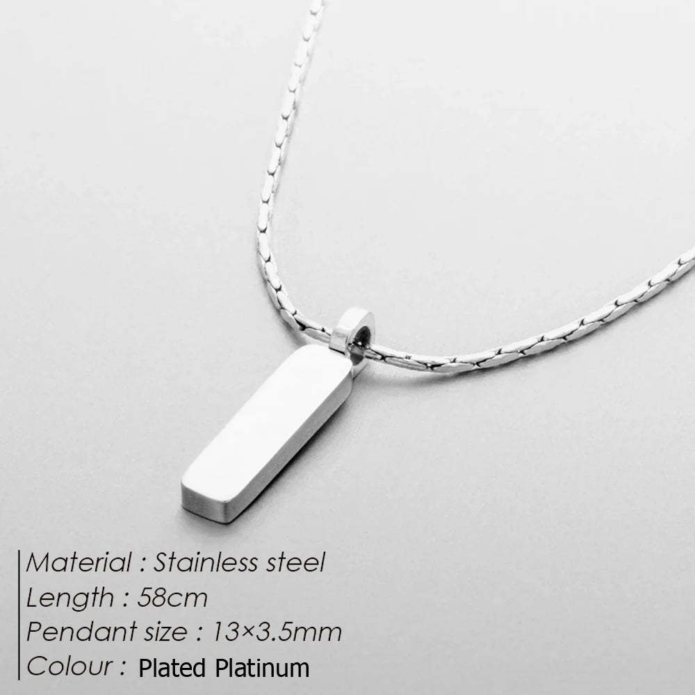 Minimalist Bar Pendant Necklace – Stainless Steel