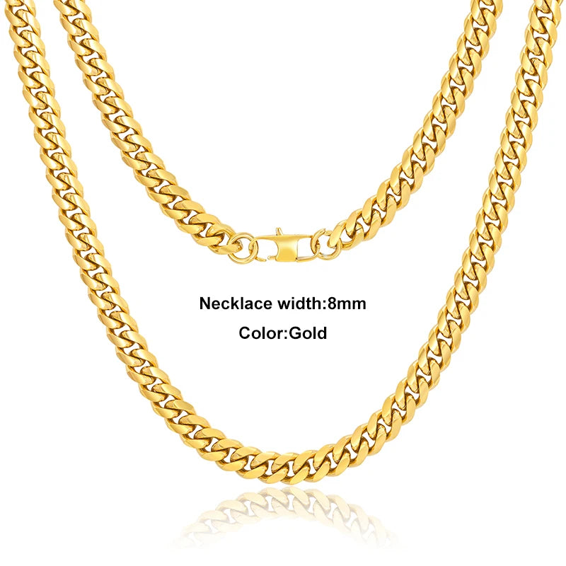 Stainless Steel Cuban Chain Necklace
