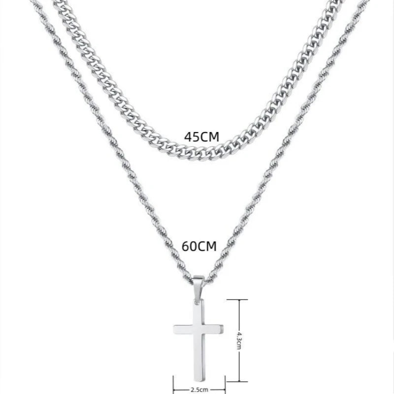 Stainless Steel Cross Pendant Necklace – Classic Style