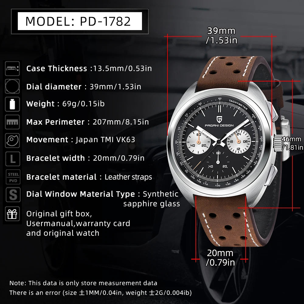 Pagani Design PD-1782 Chronograph Leather Watch