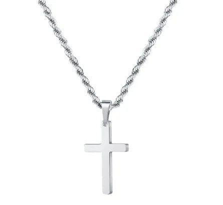 Stainless Steel Cross Pendant Necklace – Classic Style