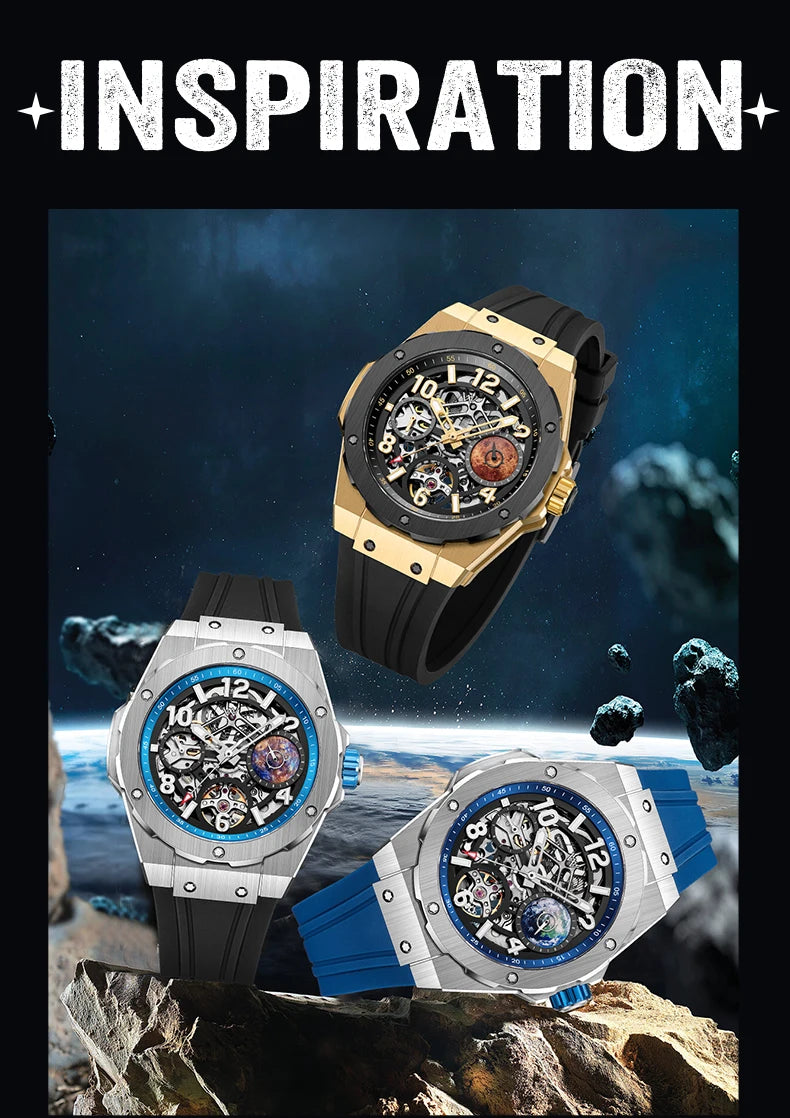Welly Merck WM137M Skeleton Mechanical Watch
