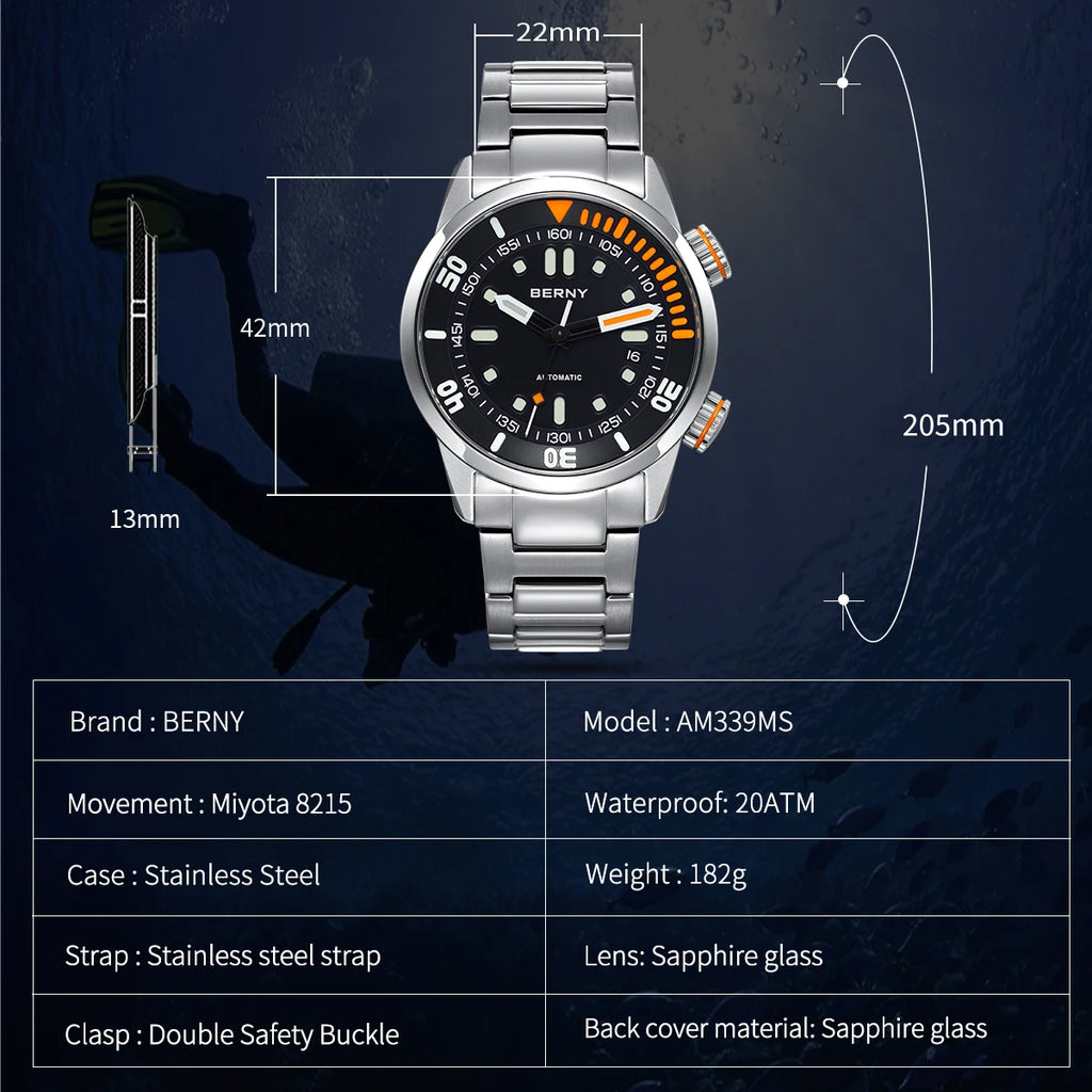BERNY AM339M Mechanical Diver Watch