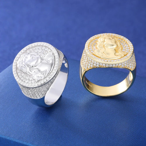 925 Sterling Silver Moissanite Jesus Ring