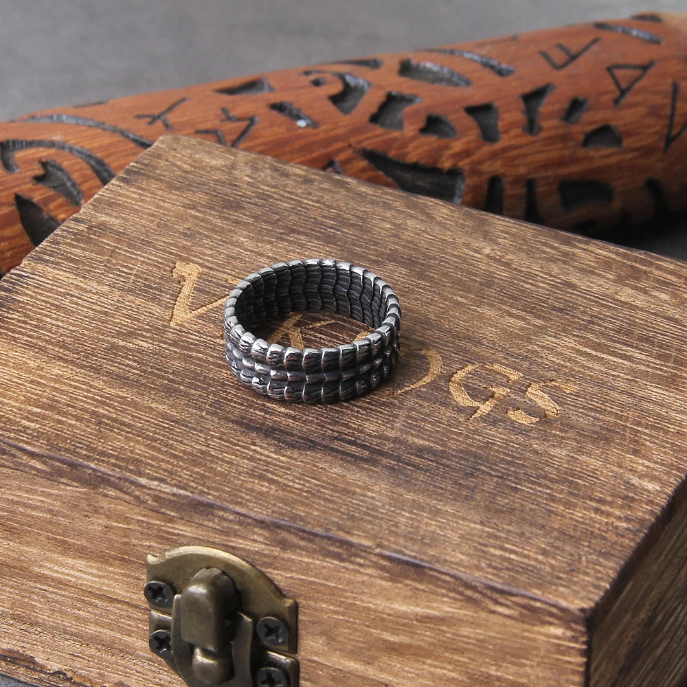 Viking Style Stainless Steel Huge Ouroboros Snake Ring