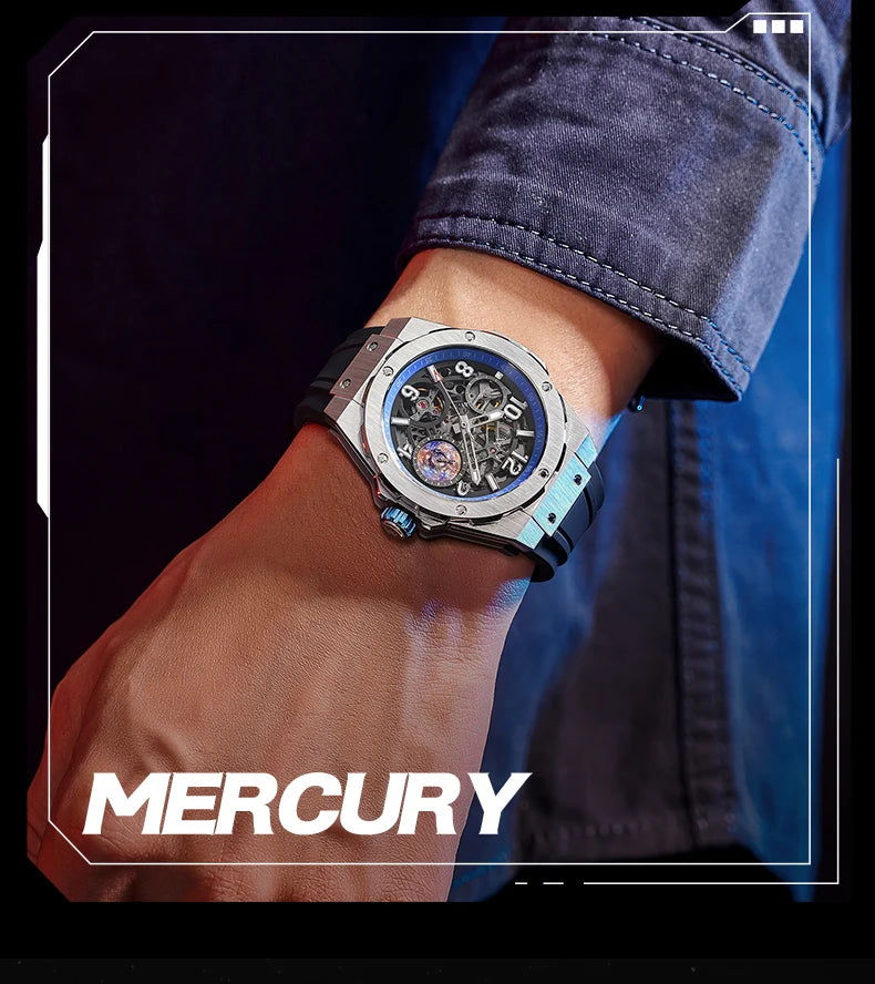 Welly Merck WM137M Skeleton Mechanical Watch