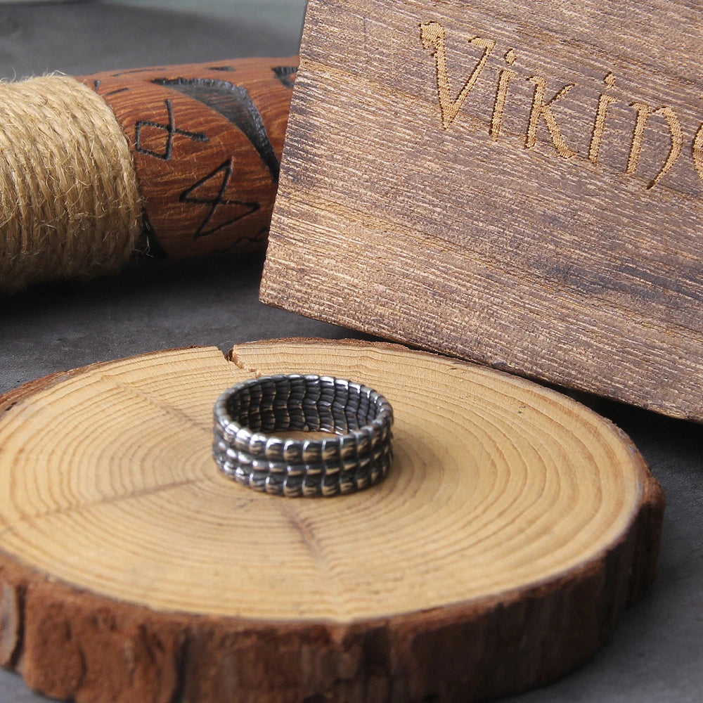 Viking Style Stainless Steel Huge Ouroboros Snake Ring