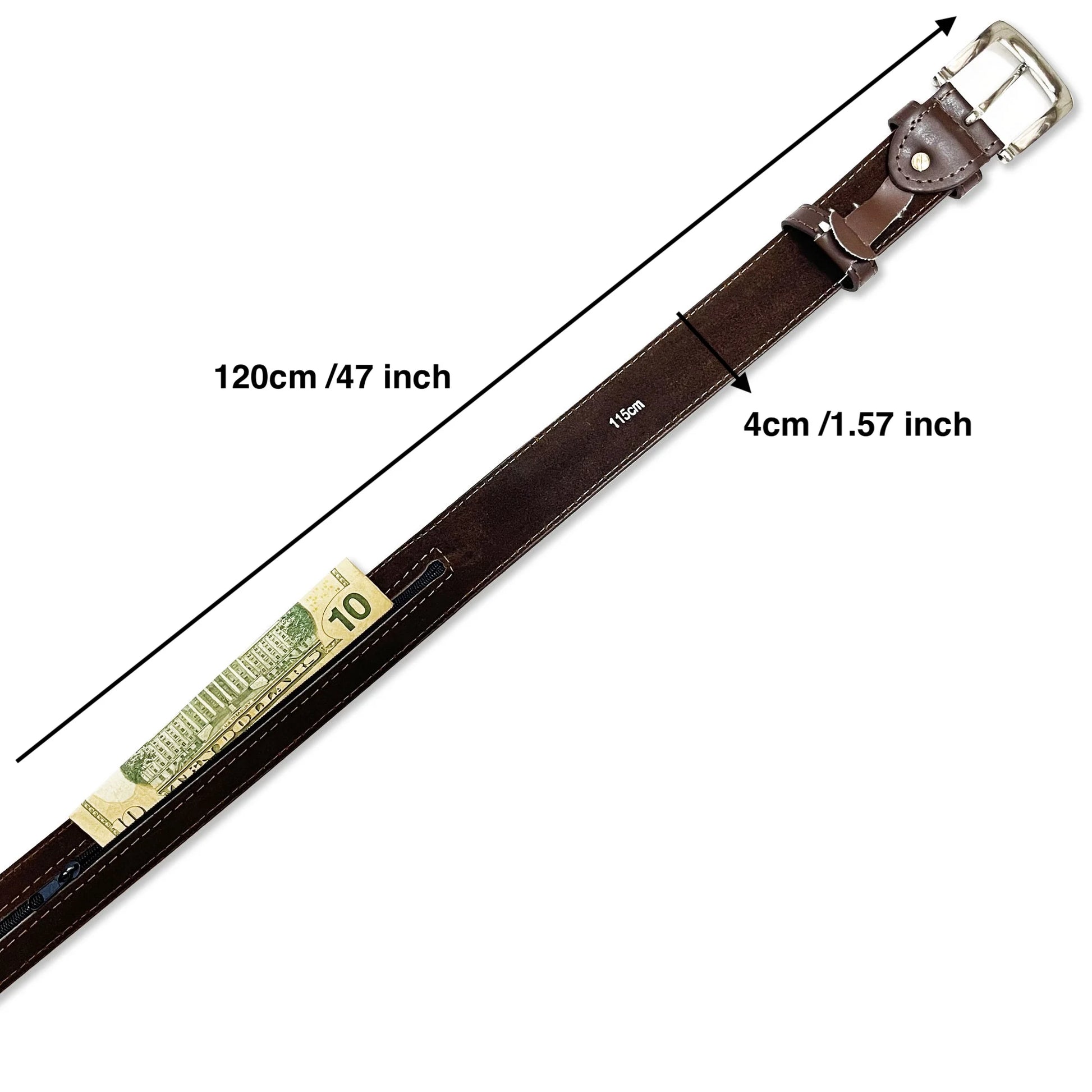 Belt with Hidden Money Bag