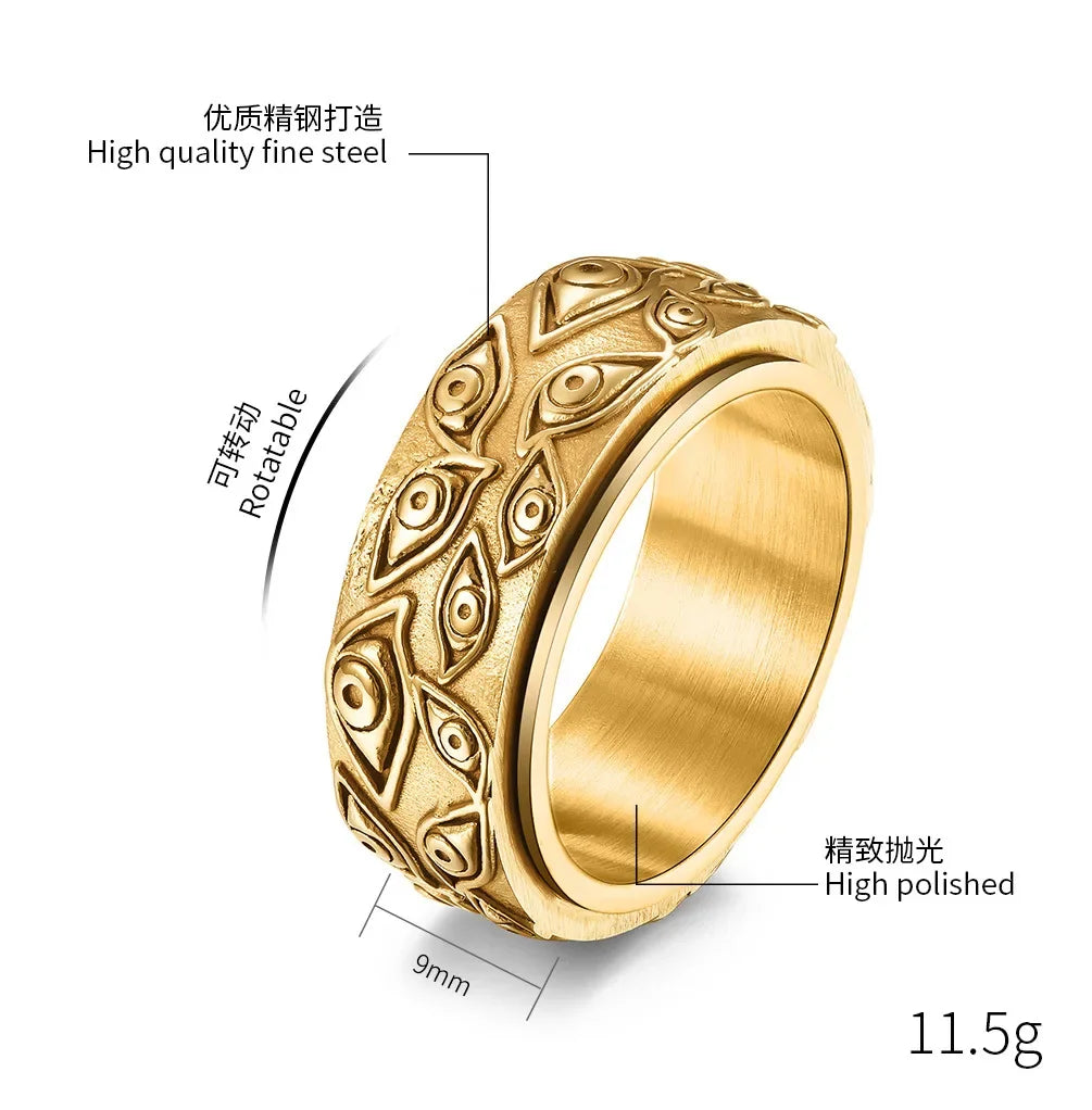 Bold 18K Gold-Plated Stainless Steel Ring