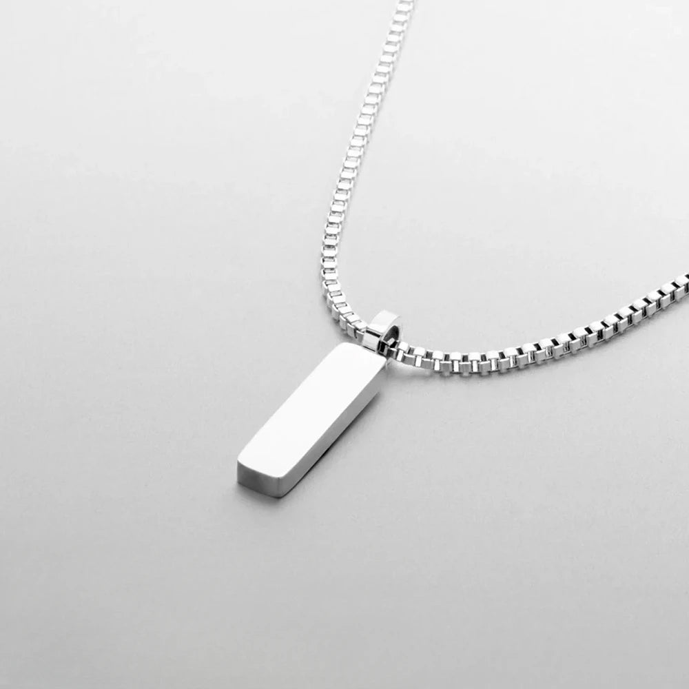 Minimalist Bar Pendant Necklace – Stainless Steel