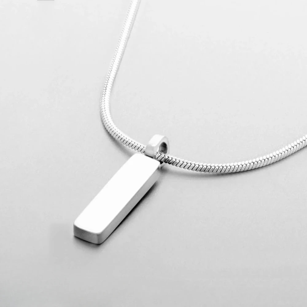 Minimalist Bar Pendant Necklace – Stainless Steel