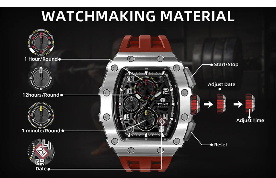 TSAR BOMBA TB-8204Q Chronograph Watch