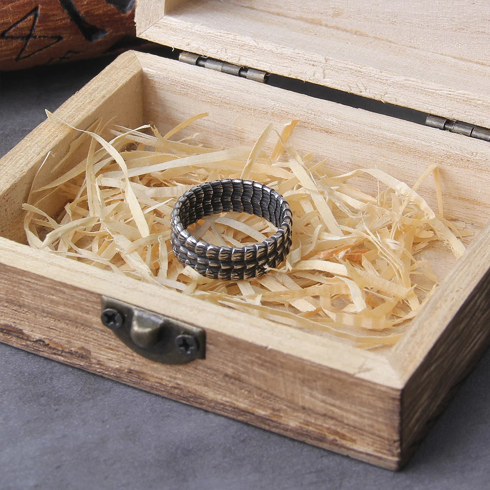 Viking Style Stainless Steel Huge Ouroboros Snake Ring