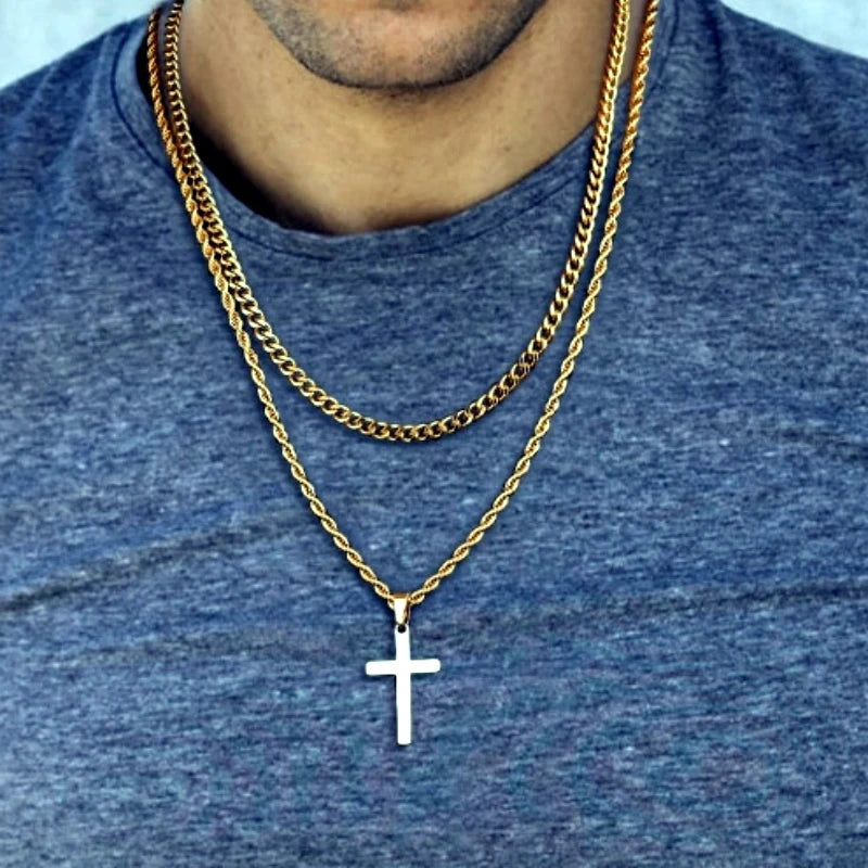 Stainless Steel Cross Pendant Necklace – Classic Style