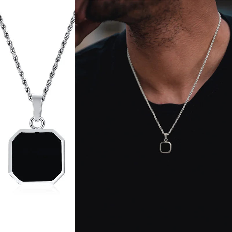 VNOX Geometric Square Pendant Necklace