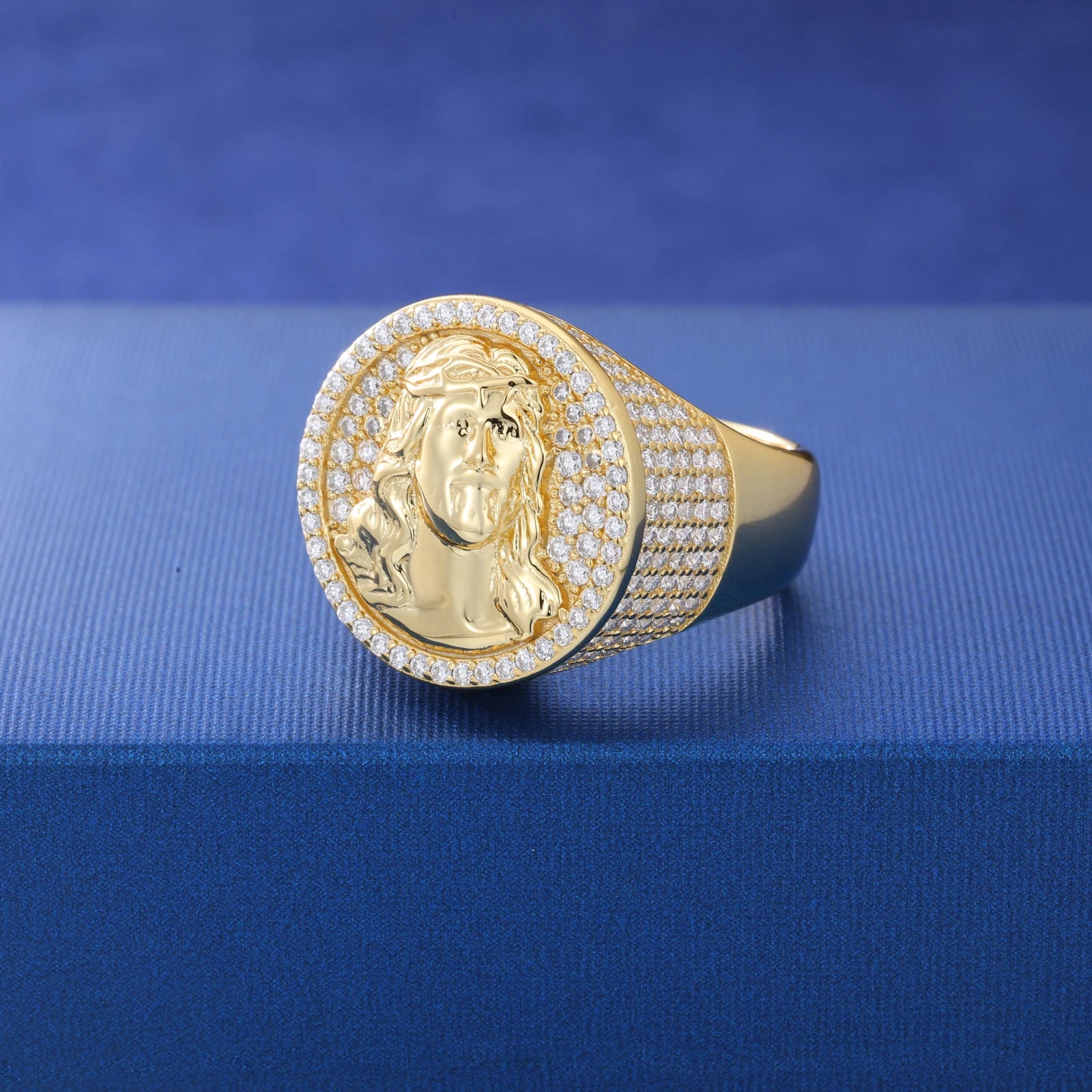 925 Sterling Silver Moissanite Jesus Ring