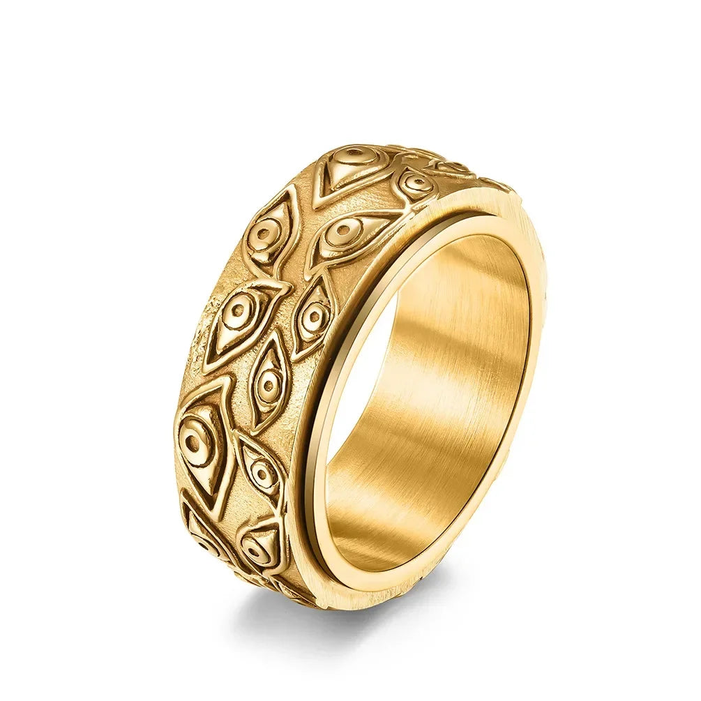 Bold 18K Gold-Plated Stainless Steel Ring