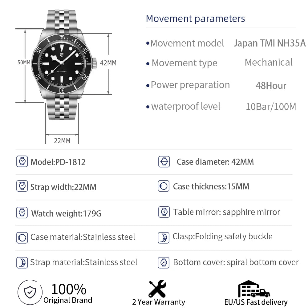 PAGANI DESIGN PD1671 Mechanical Diver Watch