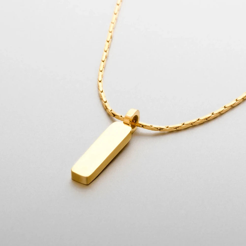 Minimalist Bar Pendant Necklace – Stainless Steel