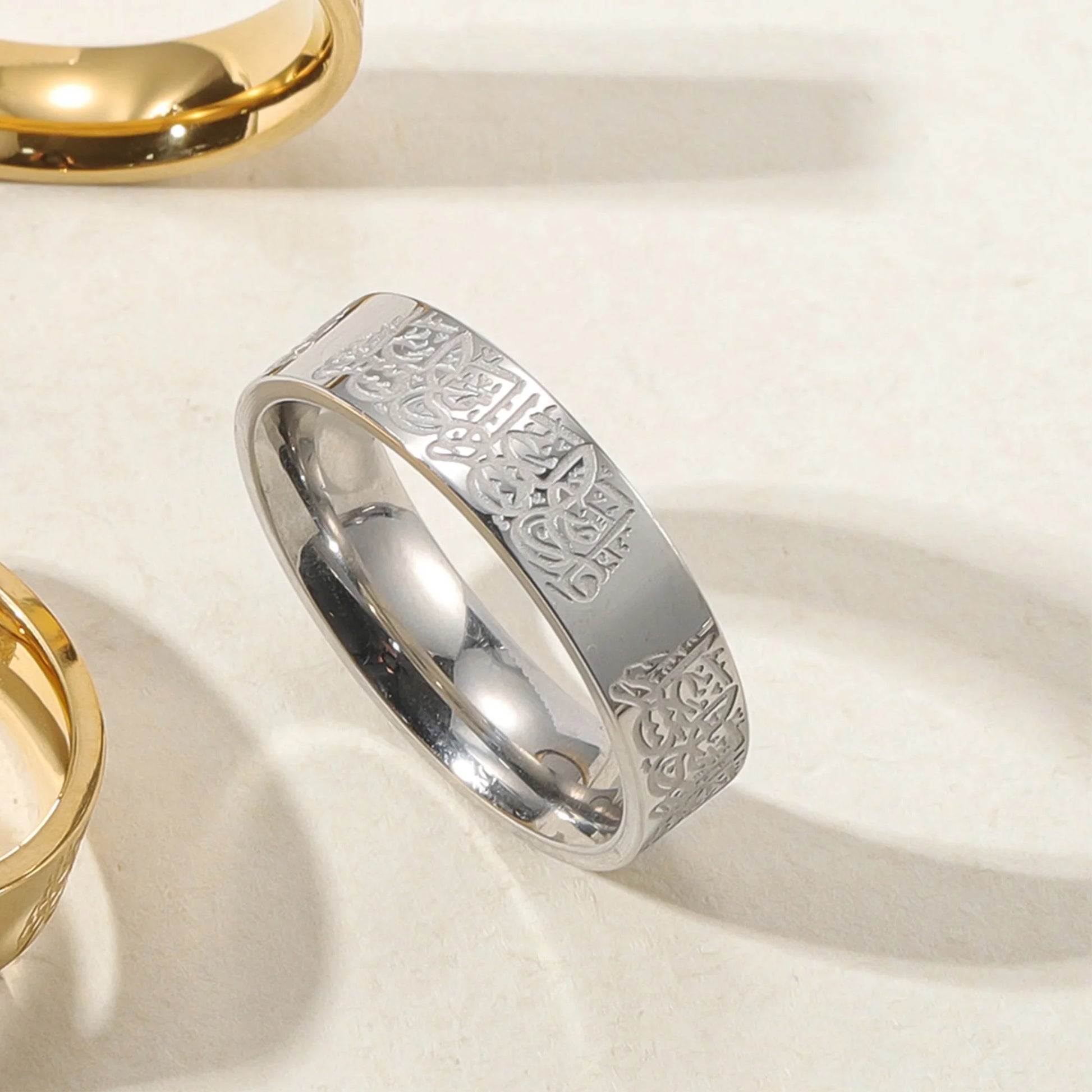 “With Hardship Comes Ease” Arabic Engraved Ring
