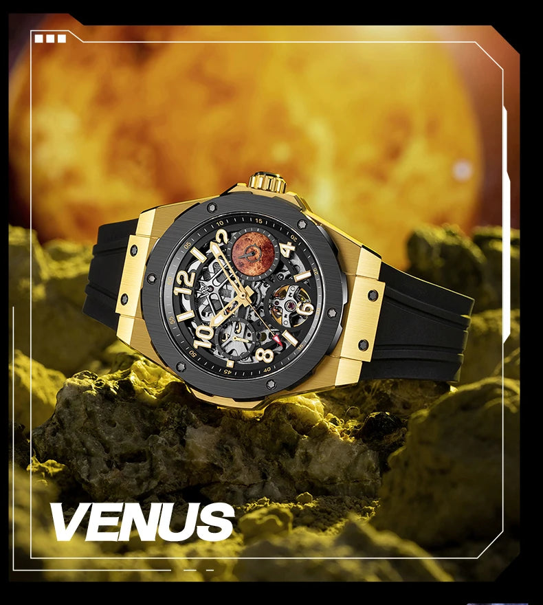 Welly Merck WM137M Skeleton Mechanical Watch