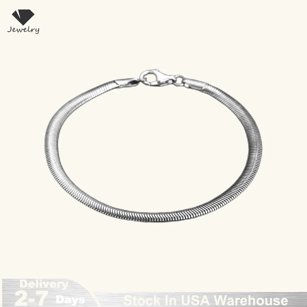 925 Sterling Silver Cuban Chain Bracelet