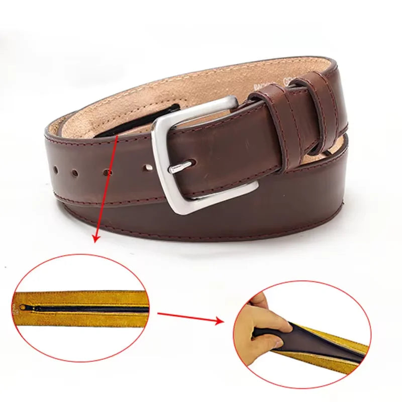 Belt with Hidden Money Bag