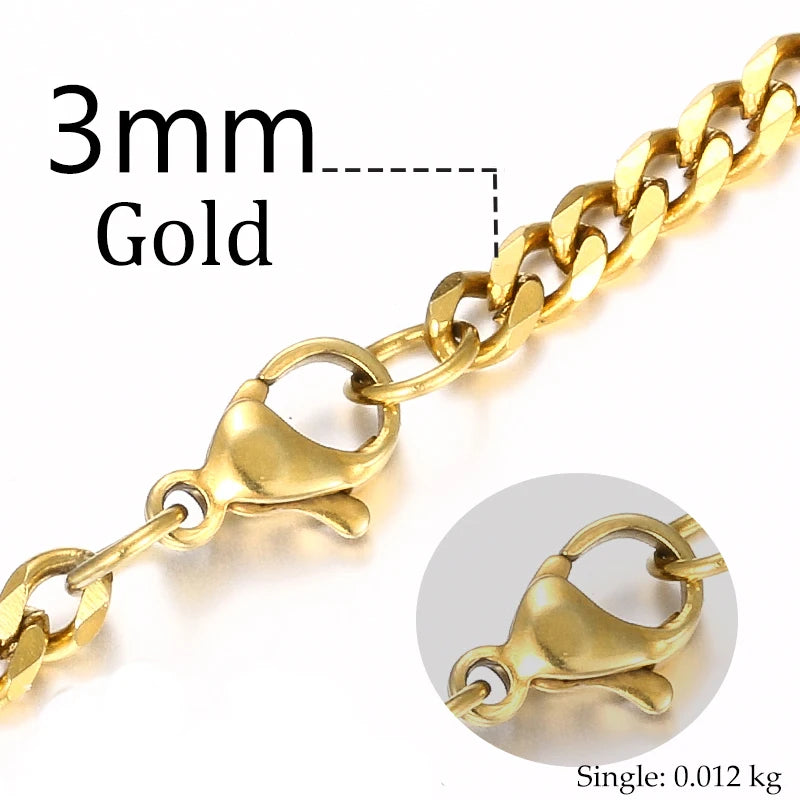 Stainless Steel Cuban Chain Necklace