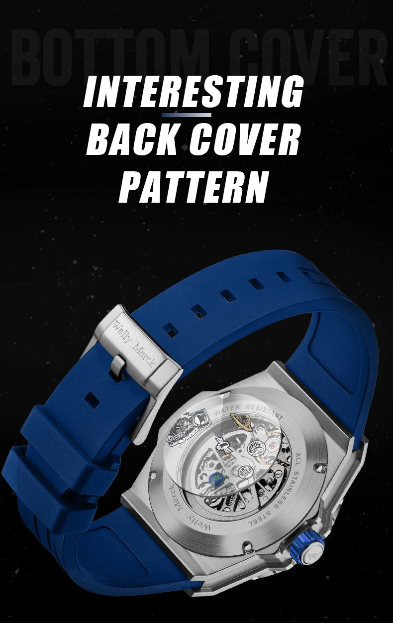 Welly Merck WM137M Skeleton Mechanical Watch