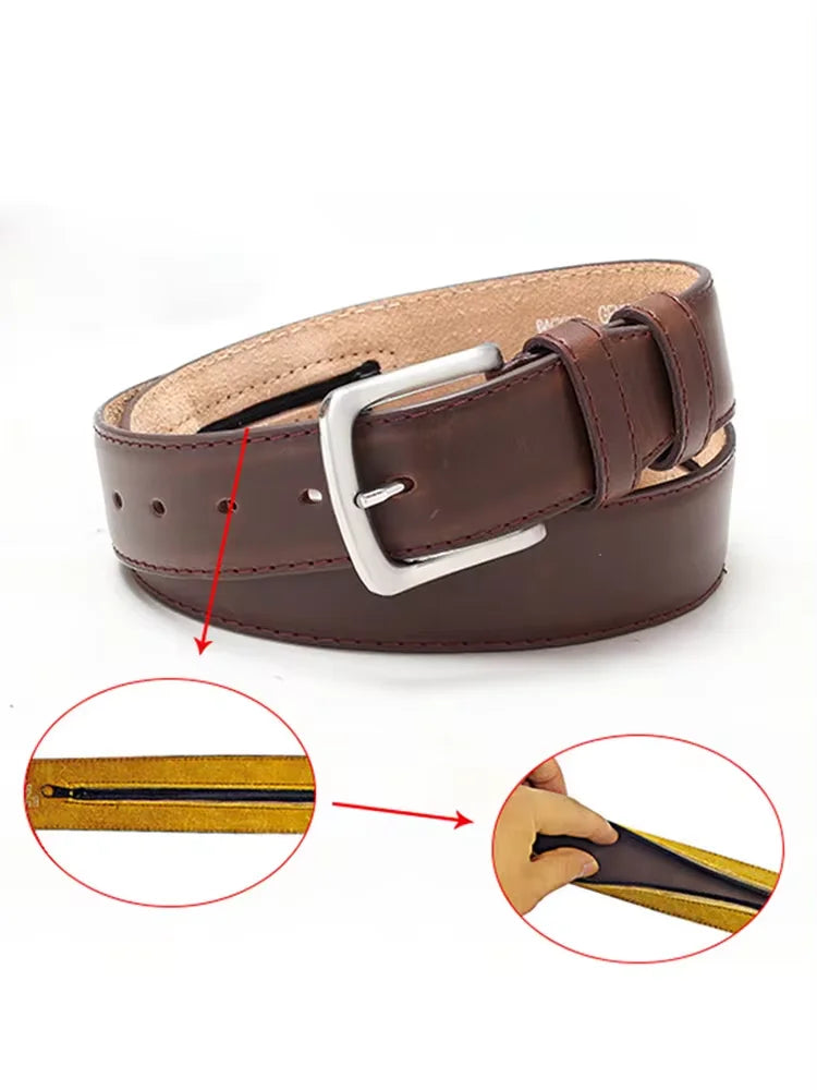 Belt with Hidden Money Bag