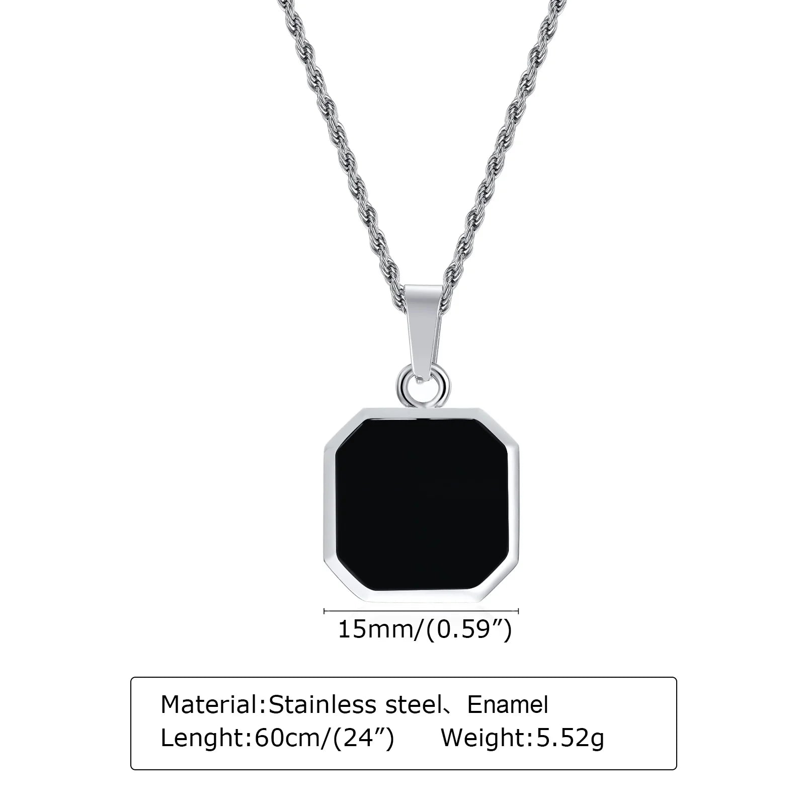 VNOX Geometric Square Pendant Necklace