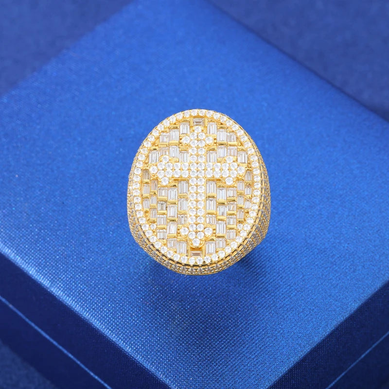 925 Sterling Silver Moissanite Jesus Ring