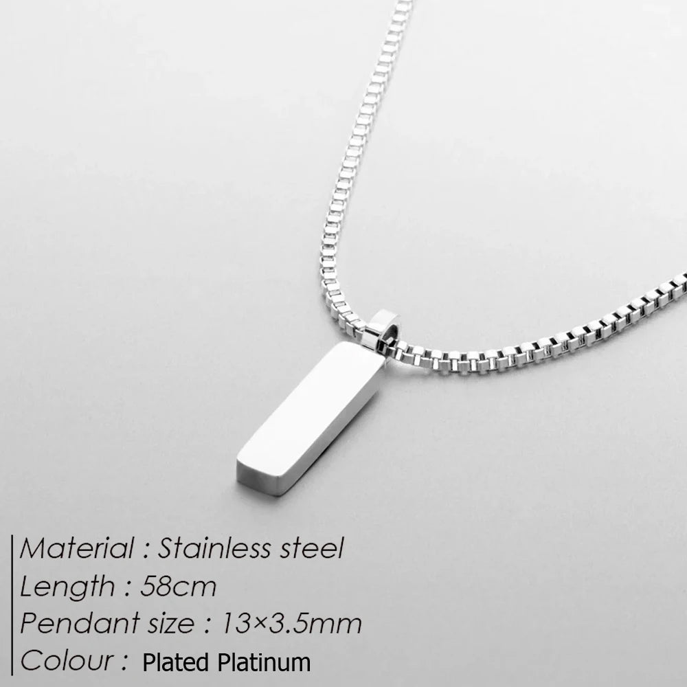 Minimalist Bar Pendant Necklace – Stainless Steel