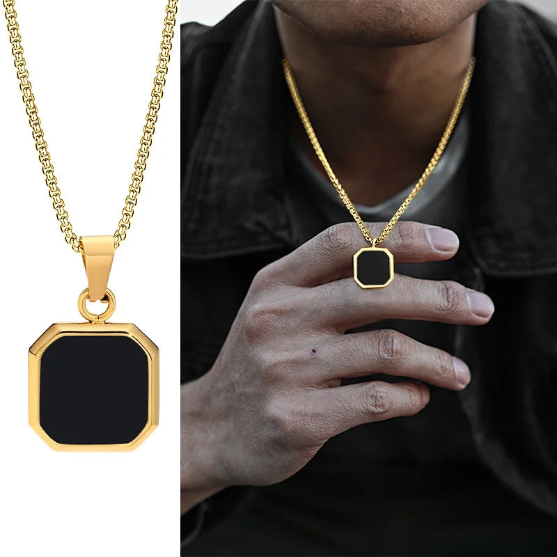VNOX Geometric Square Pendant Necklace