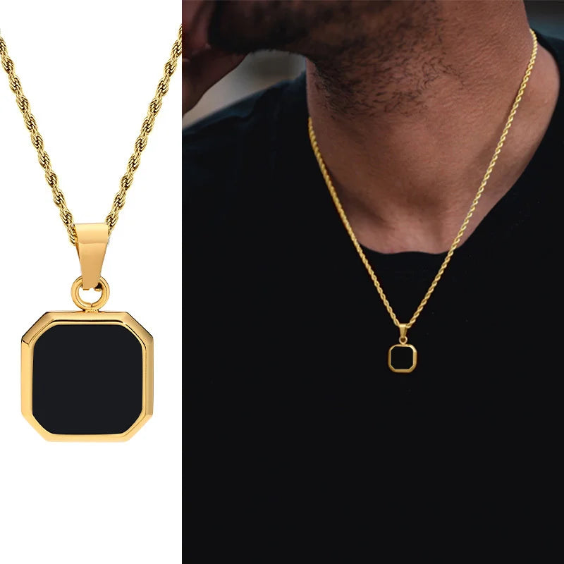 VNOX Geometric Square Pendant Necklace