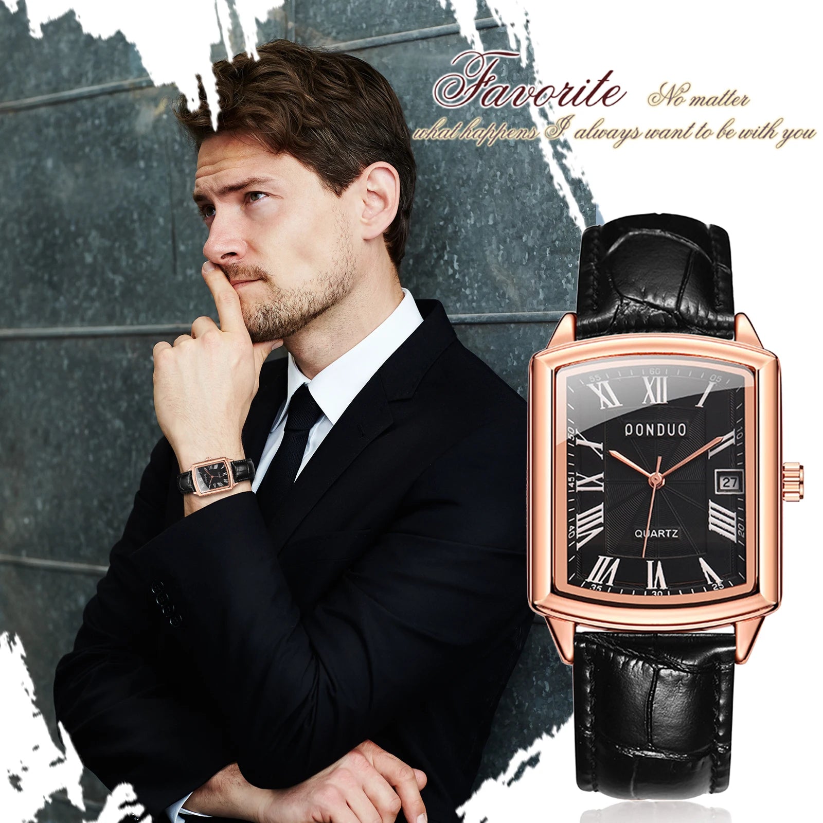 Lancardo Men’s Square Quartz Watch
