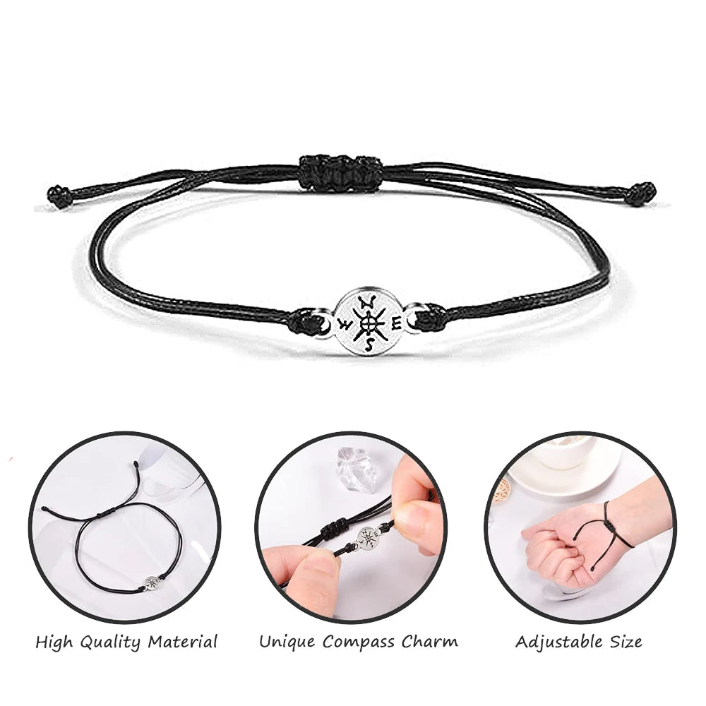 Handmade Adjustable Compass Bracelet